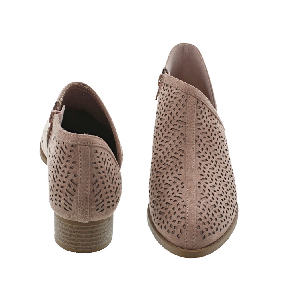 Lucia Mauve Blush Open Side Perforated Booties - Picture 3 of 3